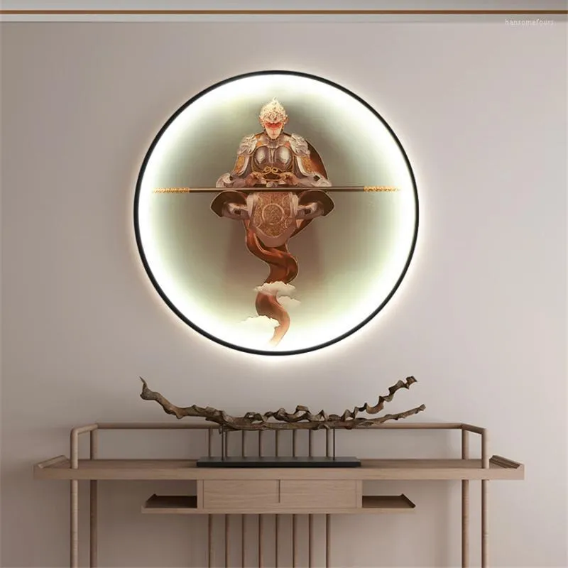 Lâmpada de parede Caracteto moderno de desenho animado Pintura decorativa sala de estar de fundo Arte de acessórios Estudo do quarto Luz de mobília LED