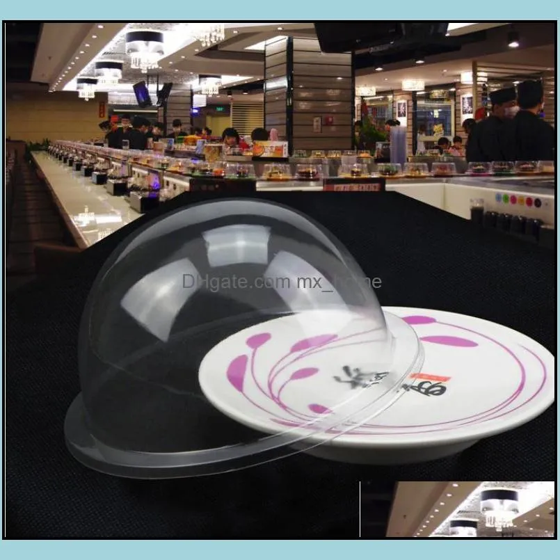 plastic lid for sushi dish buffet conveyor belt sushi reusable transparent cake dish cover restaurant accessories sn3419