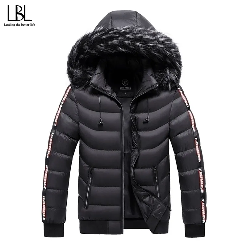 Outwear Parkas Hommes Chaud Hiver Épais Veste Mâle De Mode Manteau Hommes Coupe-Vent Chapeau Amovible Parkas Veste Hommes Imperméable 201119