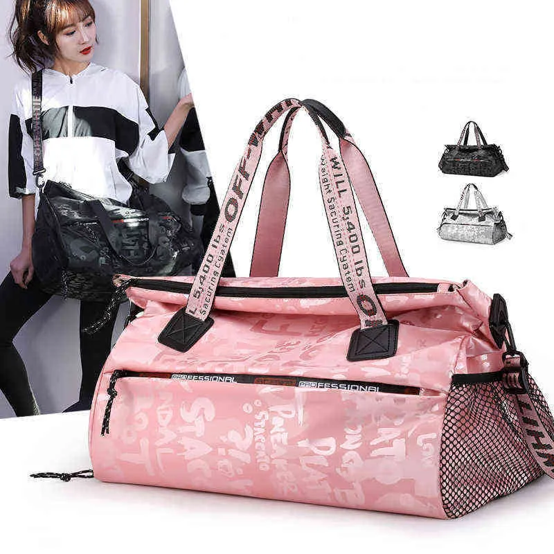 Training Gym Bag Outdoor Waterproof Men Women Fitness Travel Handbag Yoga Sport Dry Wet With Shoes Compartment 220602