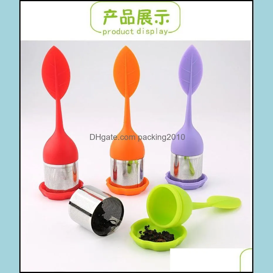 Tea Bag Silicone Infuser with Food Grade Tea Leaf Strainer Stainless Steel Filter Device Loose Herbal Spice Filter Diffuser Come with