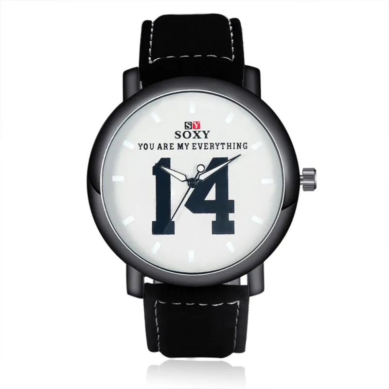 Нарученные часы 2022 Модные запястья Смотрение Soxy мужская квартальная распродажа предметы Большой лицо мальчики кожаные дизайнерские часы Montre Homme