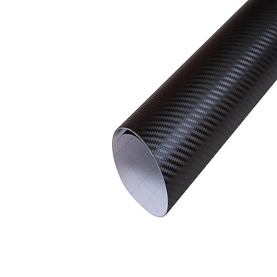 Premium 3D Black Carbon Fiber Vinyl Wrap no filme de embrulho 0,18 mm de espessura com qualidade de dreno de ar 1.52x30m/roll2613