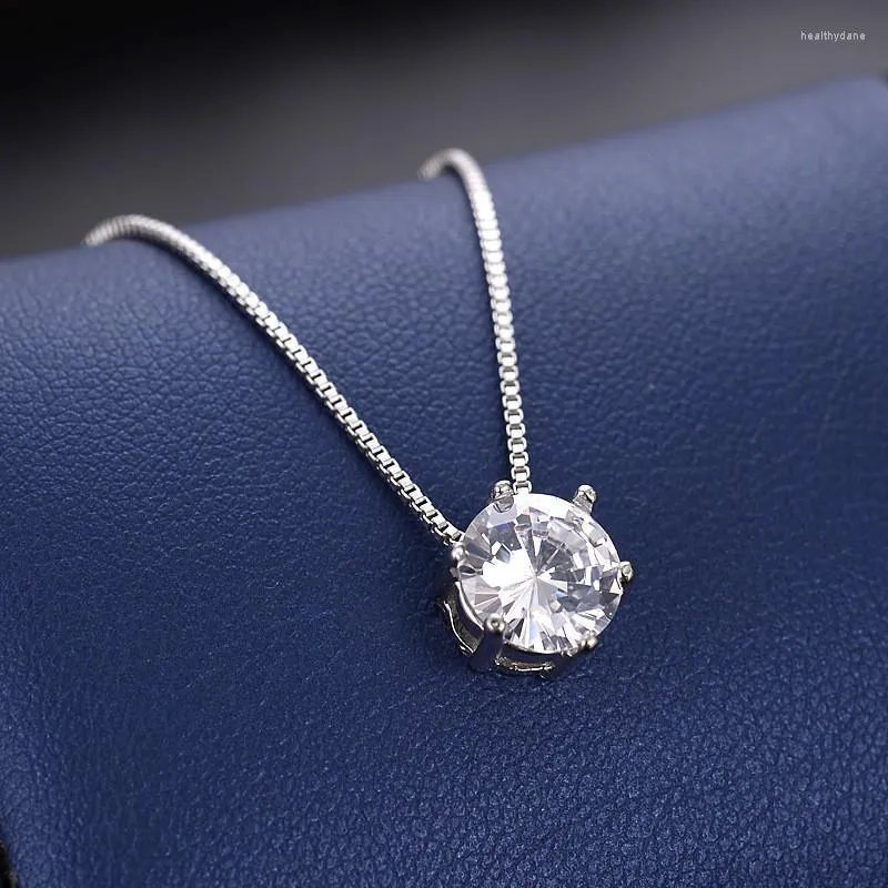 Chokers Simple Crystal Zircon Chocker Necklace For Women Fashion Clavicle Chain Pendant Wedding Jewelry Collier Femme Gift Heal22