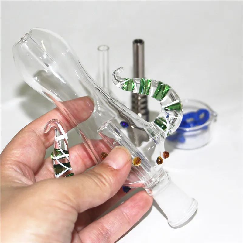 Hookah Mini Nectar Bong Kit met 14 mm 19 mm GR2 Titanium nagel mini -glazen pijpolie Rig Dab Strooppijpen