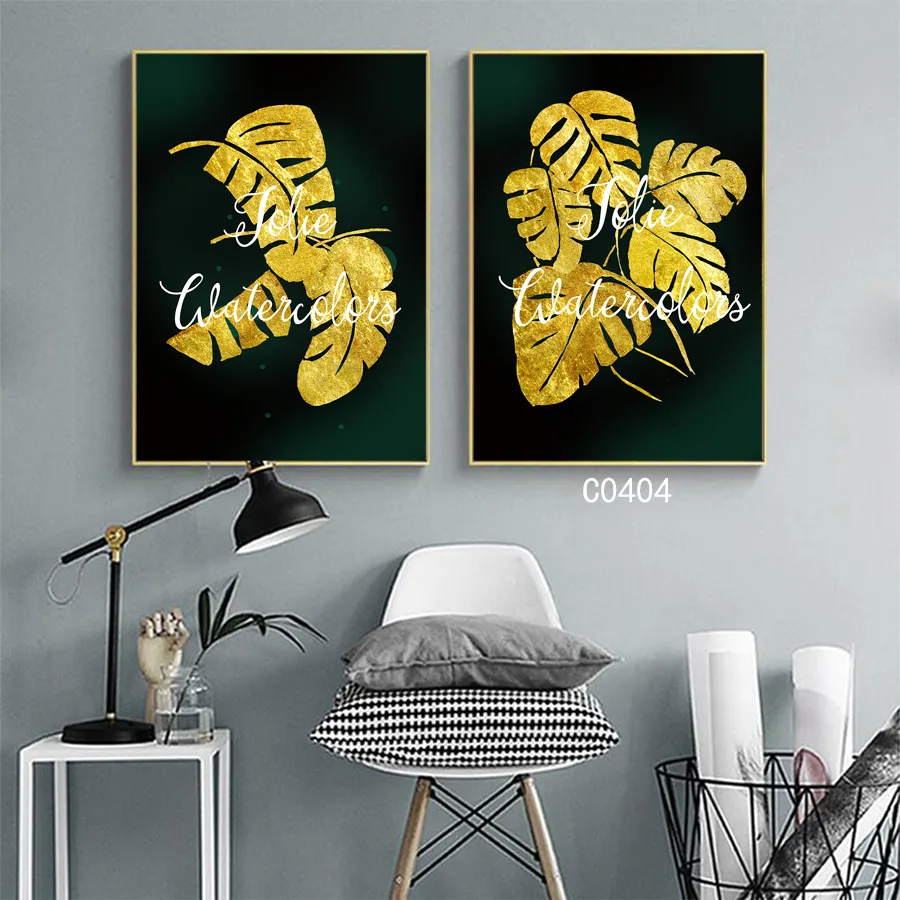 Pop Art Posters Abstract Paintings Plant Leaves Printed on Canvas Print Pictures For Living Room Modern Art Home Decor C 0404-05