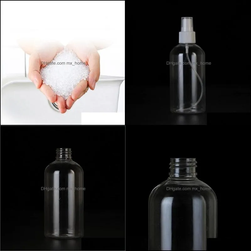 250ml PET plastic transparent round shape bottle for cosmetics liquid hand sanitizer disinfection water spray bottle