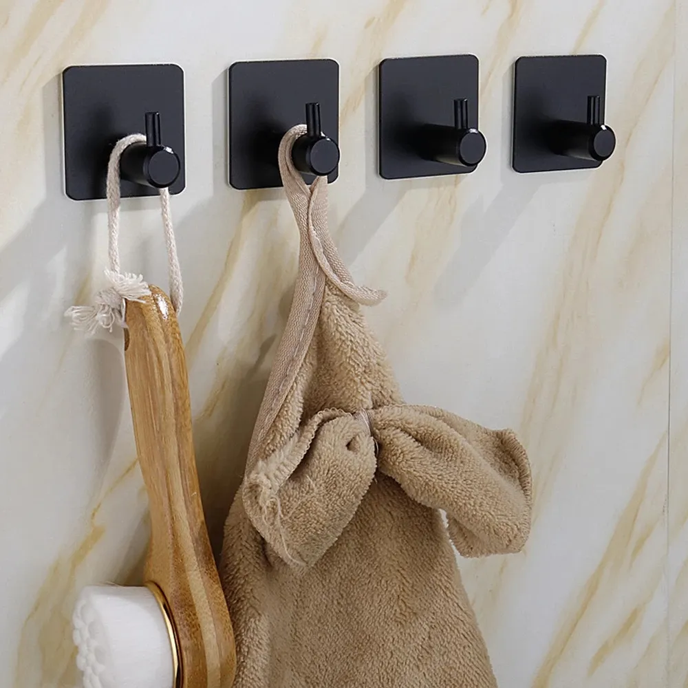 1PC Stainless Steel Towel Holder Bathroom Accessories Towel Rack Hang on The Wall Kitchen Storage Organizer Bag Hanger