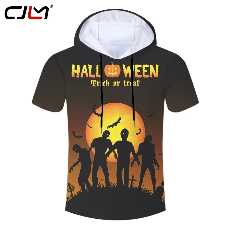 Fashion Halloween Man Moon Zombie Tee Shirt Street Wear Selling Wholesale Hooded Tshirt 6XL Mens 3D Printed Clothing 220623