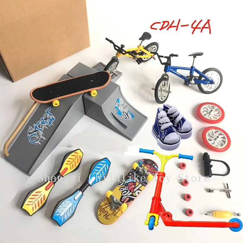 Mini Finger Skateboarding Board BMX Bicycle Scooter Shoes Skate