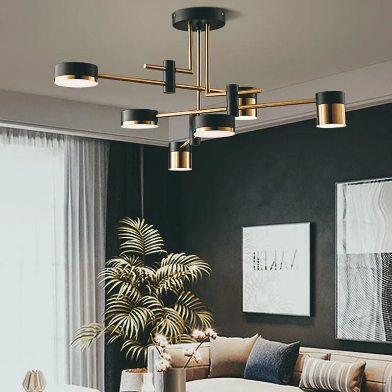 Lampes suspendues LED moderne anneau en métal lampe suspendue lustre éclairage intérieur pour la décoration du salon