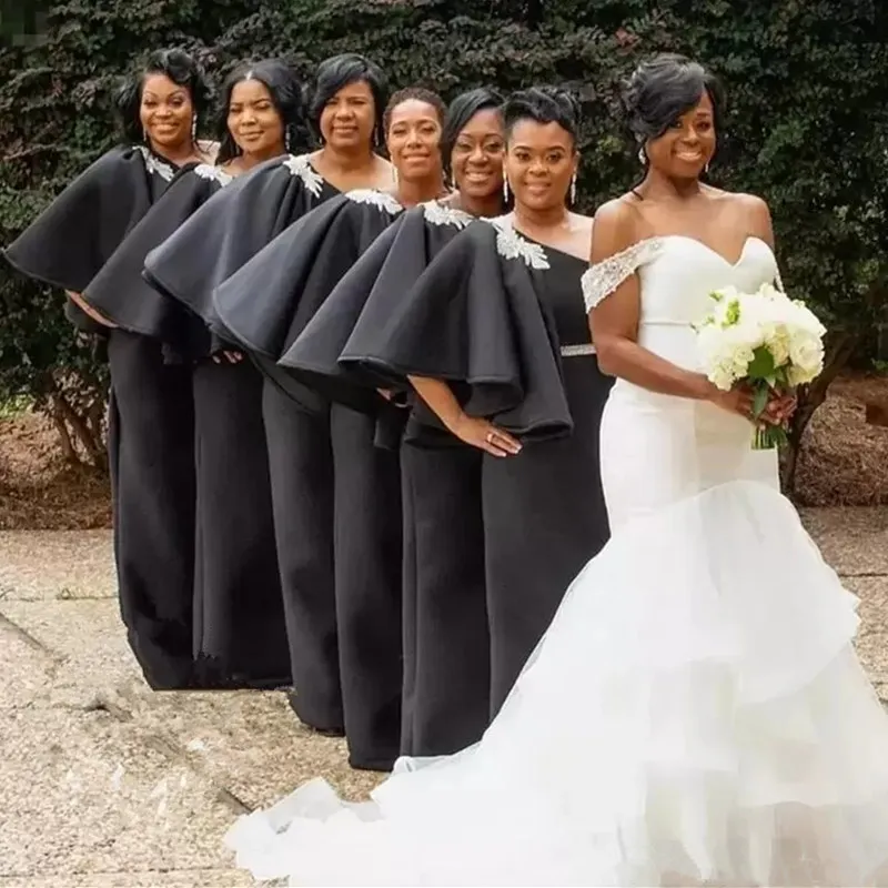 black bridesmaids dress