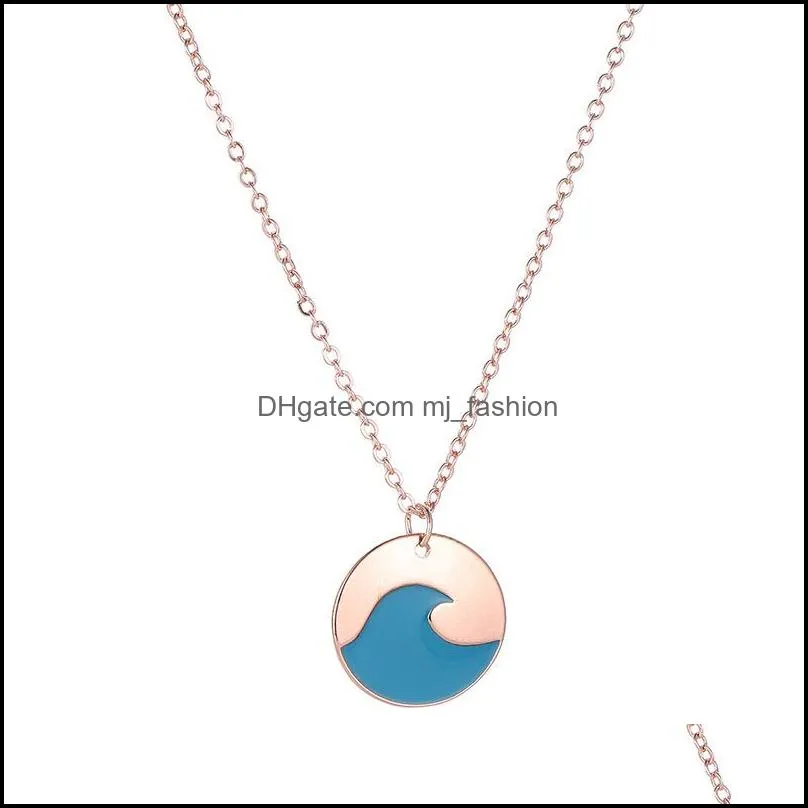 waves sea pendants necklaces necklace fashion trendy jewelry gift beach necklace