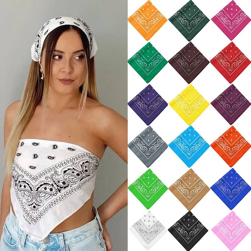 Lenço de casa Poliéster Cotton Cottonty Novidade de dupla face Paisley bandanas cowboy bandana lenços de lenço de impressão de paisley