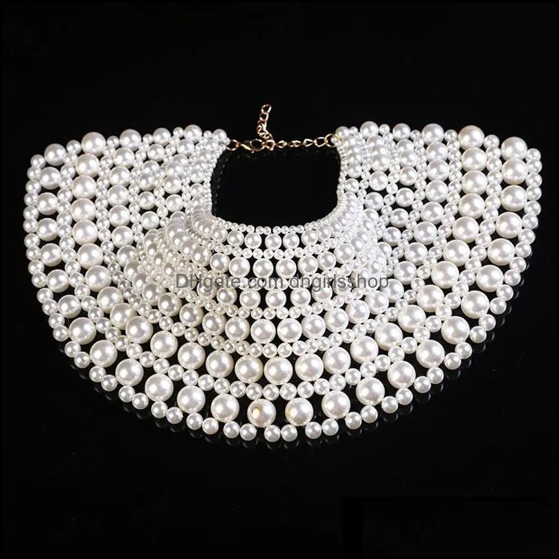 pendant necklaces imittion perl necklce simulted white perls gifts djustble costume ccessories jewelry multi strnds necklces for