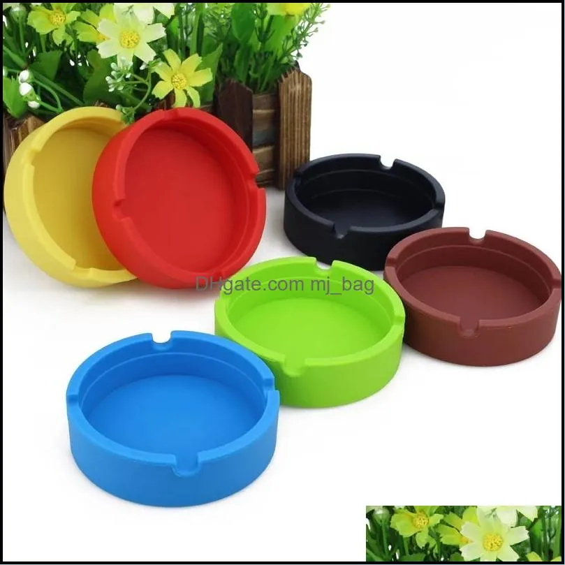 silicone ashtray mini portable shatterproof eco-friendly roundashtray home coffee shop bar hotel men ashtrays craft gift wll701