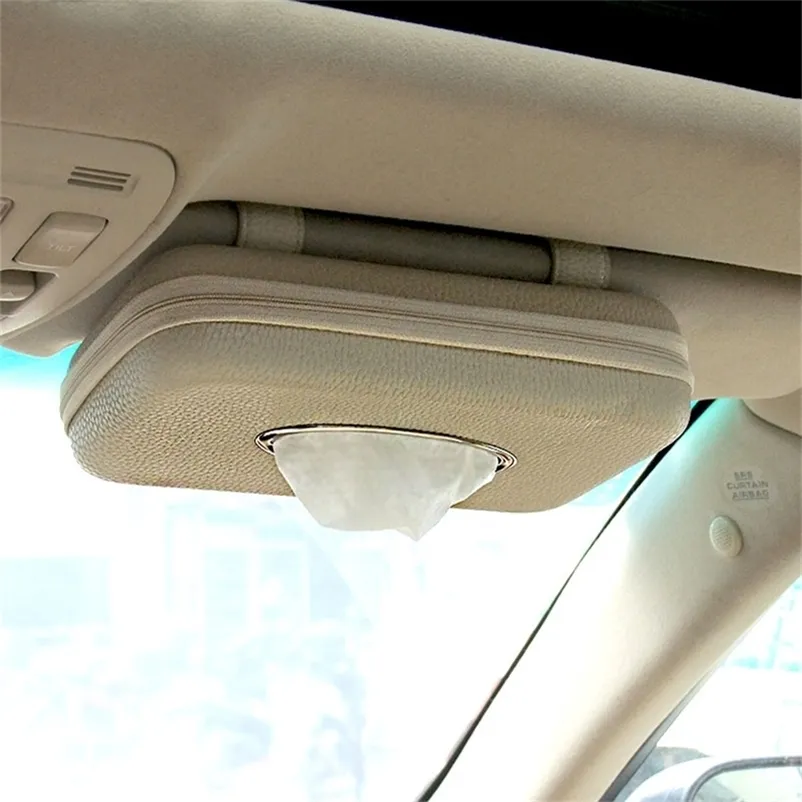 Car Napkin Holder Hanging Tissue Box Auto Sunshade Storage Boxes Microfiber Leather Sun Visor Paper Holders 220523