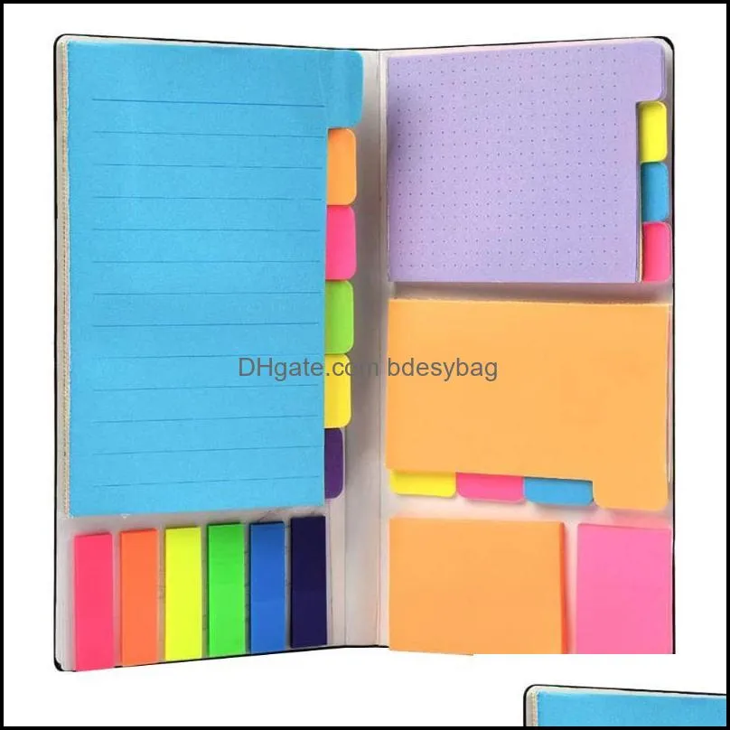 gift wrap fluorescence self adhesive memo pad small pocket notebook multi-colored self-adhesive tabs page student office supplies