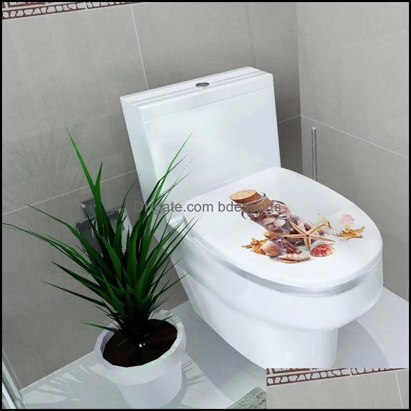 3D Printed Flower Sticker Home Toilet Pastes WC Pedestal Pan Cover Toilet Stool Commode Home Decor