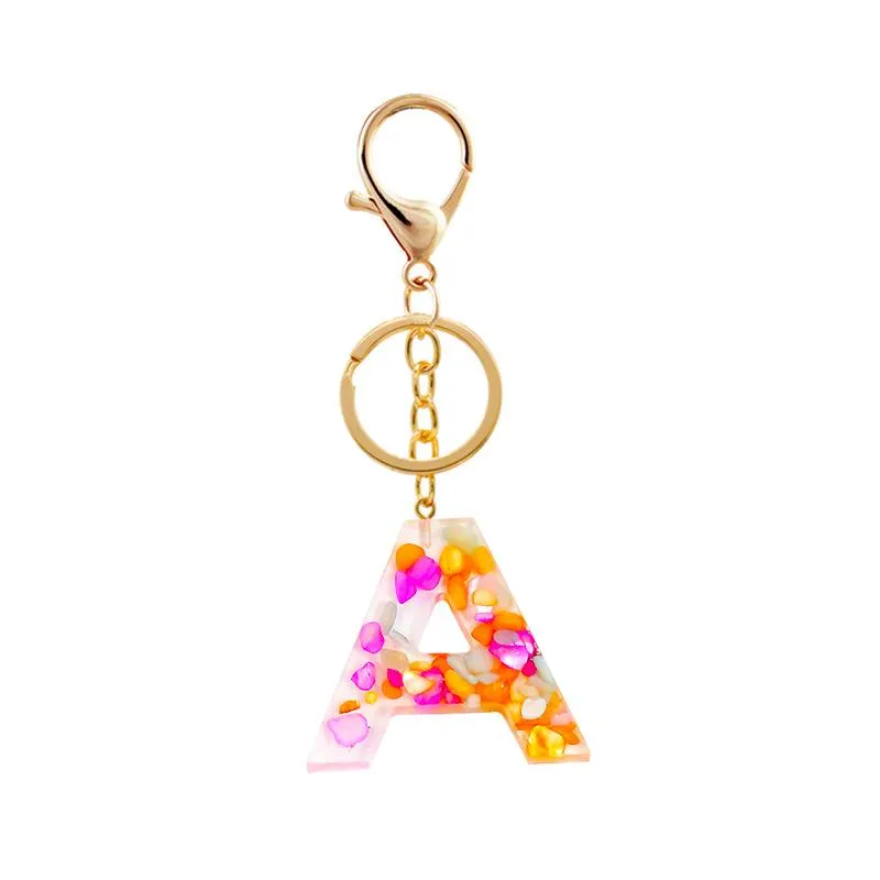 Keychains Fashion Keychain Cute Letter Keychian For Women Girl Lnitial Acrylic Ring Charm Bag Accessories GiftKeychains