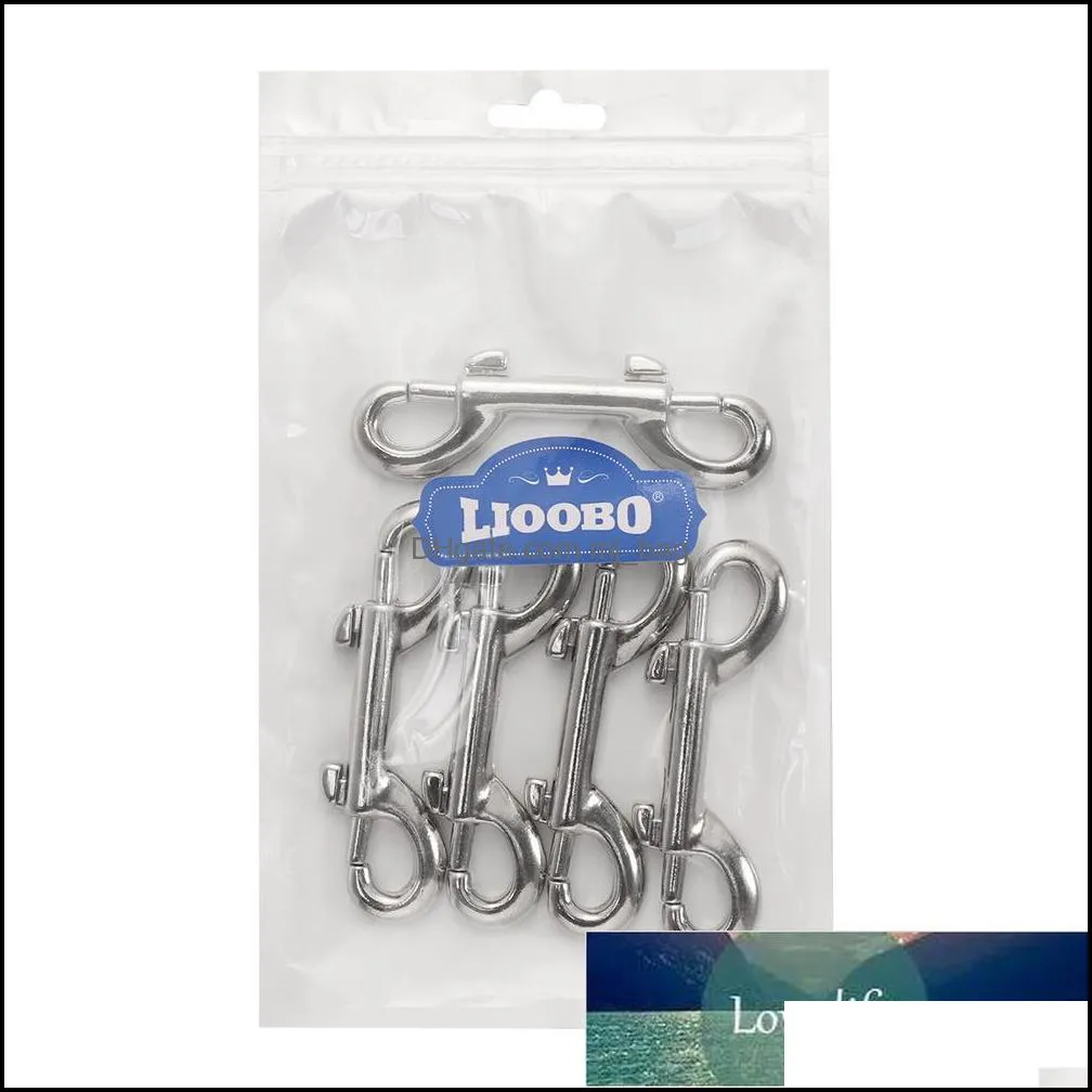 LIOOBO 5pcs Zinc Alloy Double End Bolt Snap Hook Practical Double Ended Snaps Diving Clips Key Ring Silver