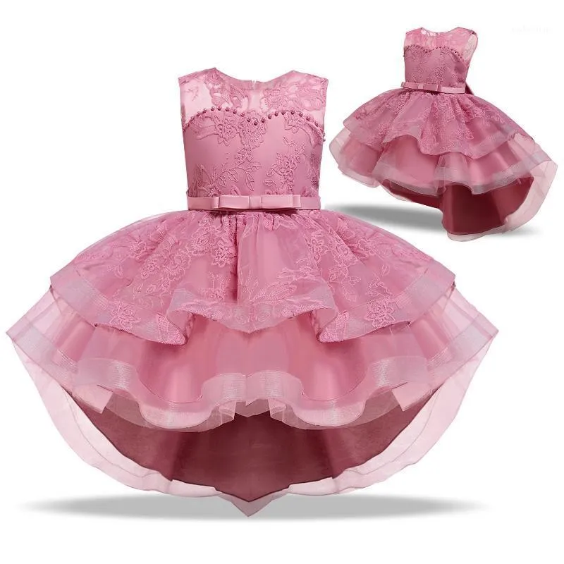 Girl's Dresses Kids For Girl Flower Wedding Gown Dress 4 8 10 Year Birthday Party Elegant Children Princess Lace Frocks