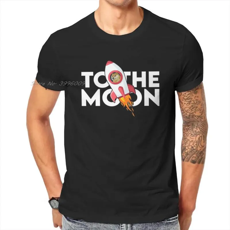 Męskie koszulki do księżyca Dogecoin Bitcion Art Satoshi Nakamoto T Shirt Vintage Ogaberia O.