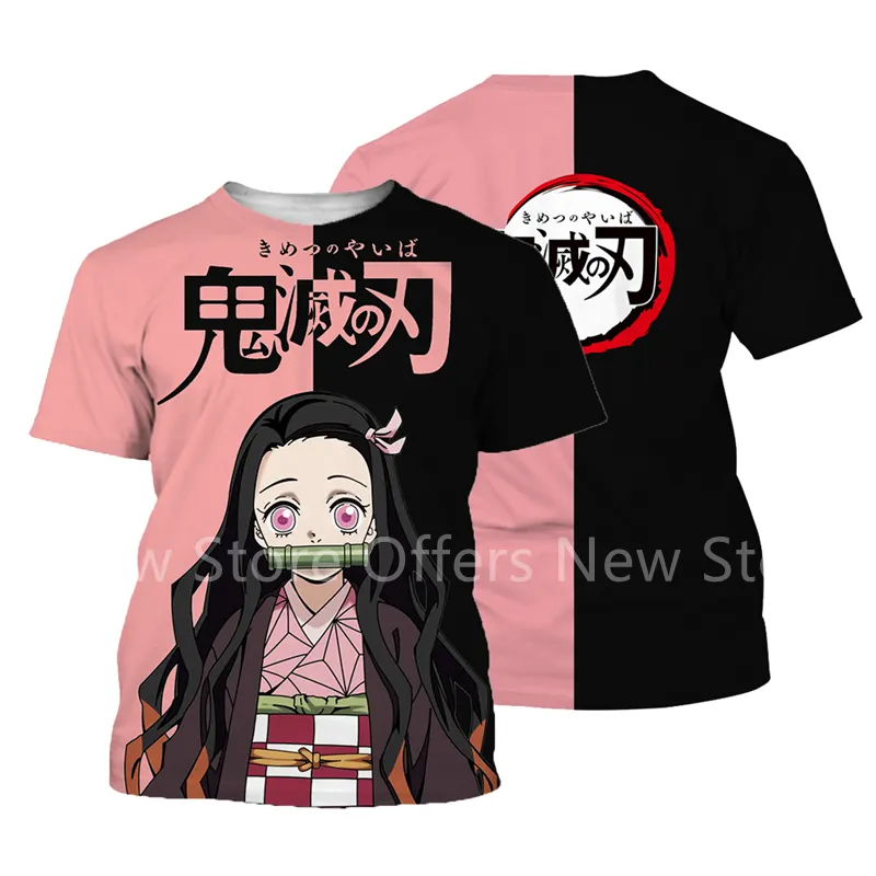 Short Sleeve T-shirt Harajuku Cartoon Devil Killer Kimetsu No Yaiba Cosplay SummerW8T8