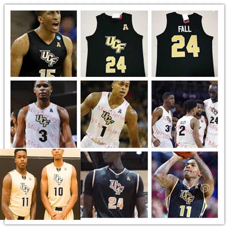 2022 NCAAカスタムUCFナイツステッチカレッジバスケットボールジャージ15 Aubrey Dawkins Jersey 24 Tacko Fall Jerseys 35 Collin Smith 1 B. J.Taylor 2 Terrell Allen