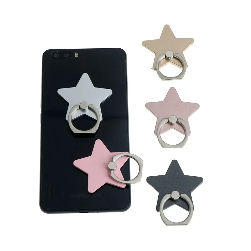 Universal parmak yüzüğü cep telefonu standı sahibi yıldız şekilli akıllı telefon cep telefonu montaj braketi