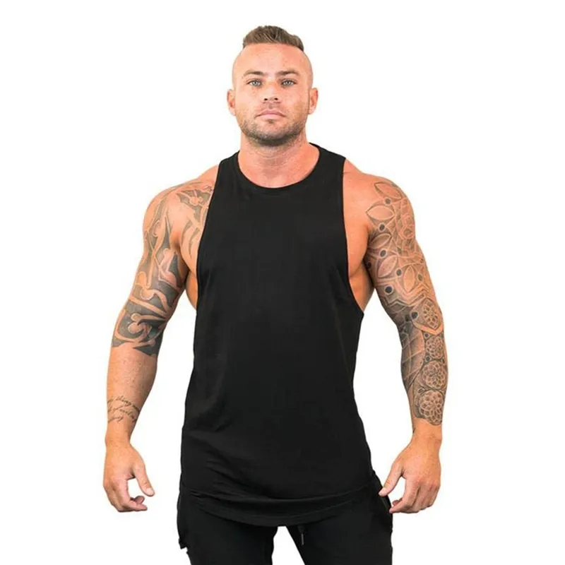 Brand Summer Gym Clothing Bodybuilding Stringer Tank Top Men Fitness Singlets Weightlifting Sleeveless Shirt Cotton Muscle Vest for man W220426