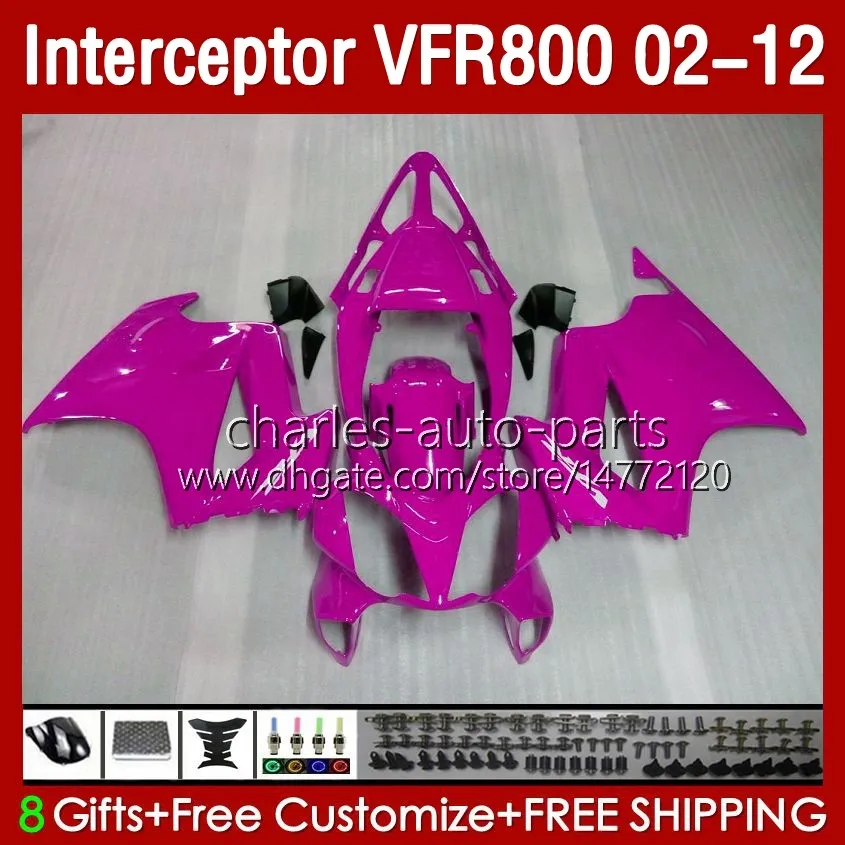 Lekkie Różowe nadwozie do Honda Interceptor VFr800 VFR 800 RR CC CC 800RR 02-12 Bodys 129NO.38 800CC VFR800RR 02 03 04 05 06 07 VFR-800 2002 2002 2009 2011 2011 2012 Working