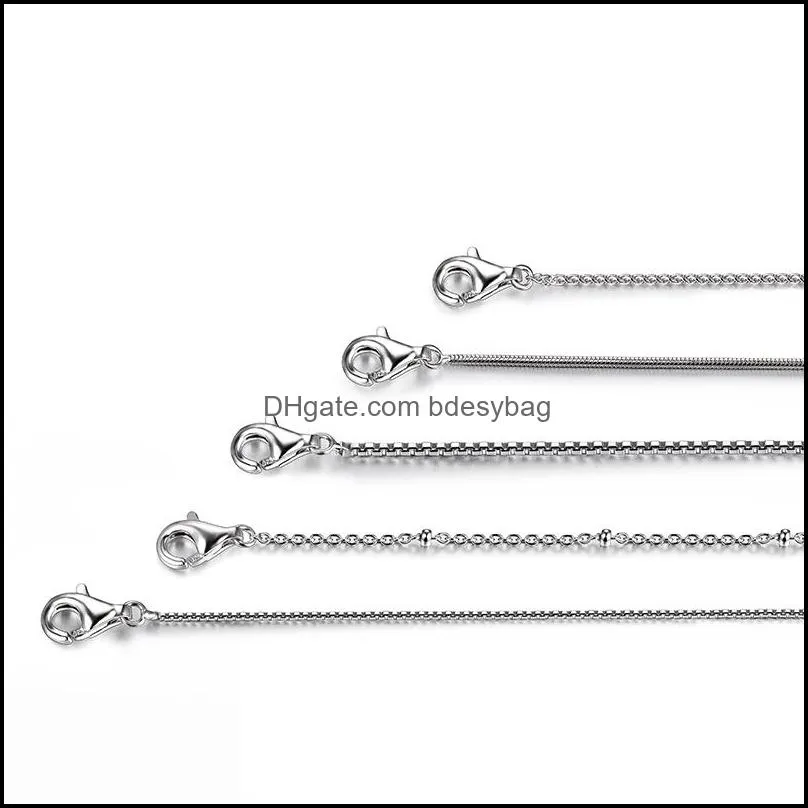 Pendentif Colliers Pendentifs Bijoux Attagems Classique De Base 100% 925 Massif Sterling Sier Collier Chaîne 40Cm 45Cm 50Cm Fin Dhosy