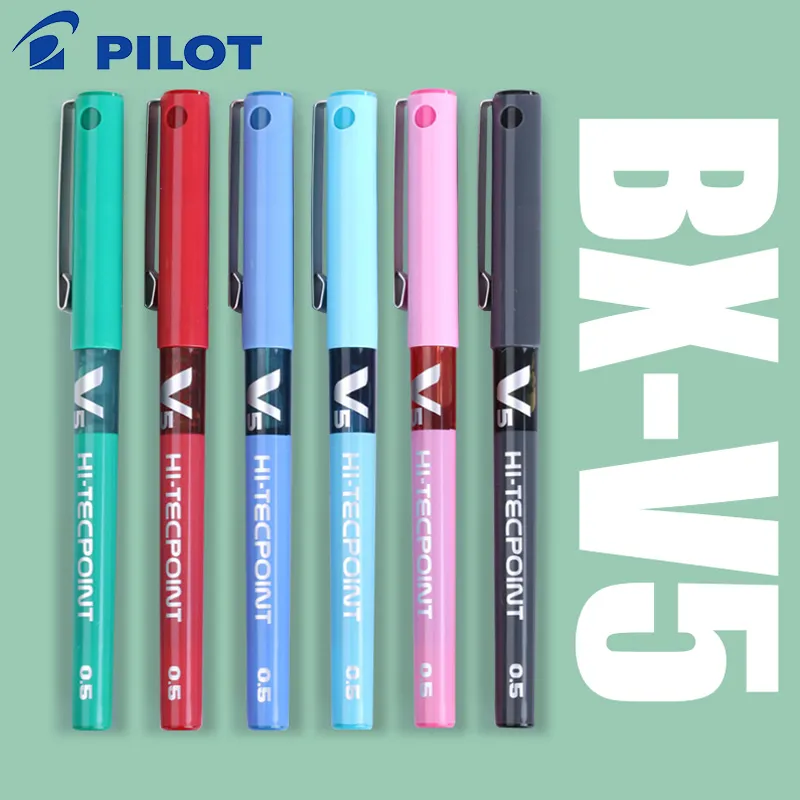 7 pcslot Japan Pilot V5 Liquid Ink Pen 0.5mm 7 Colors to Choose BXV5 standard pen office and school stationery stylo Y200709