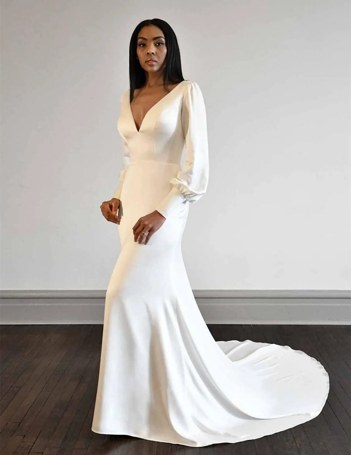 Robe De Mariee De Plage De Sirene Boheme Sexy V Cou De Cou Back Sans Dossier Du 115 38 DHgate