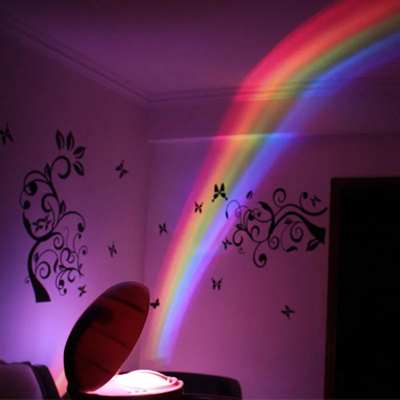 Lampa Rainbow Projekcja LED Kolor Night Light 3 Tryby w stylu projektora Lampa stołowa w kształcie jajka dla dzieci w sypialni Decor Decor Prezent