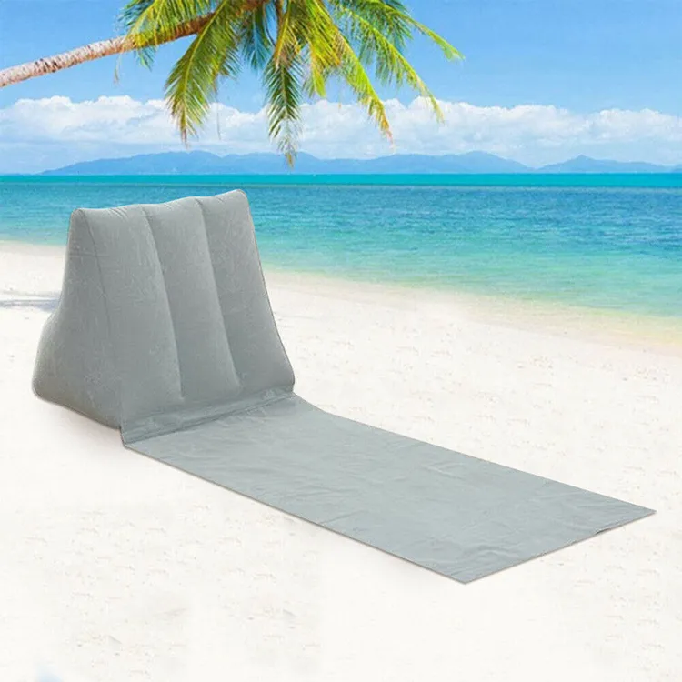 Factory Wholesale Inflatable Beach Mat Camping Lounger Back Pillow Triangle Cushion Chair Triangle wedge