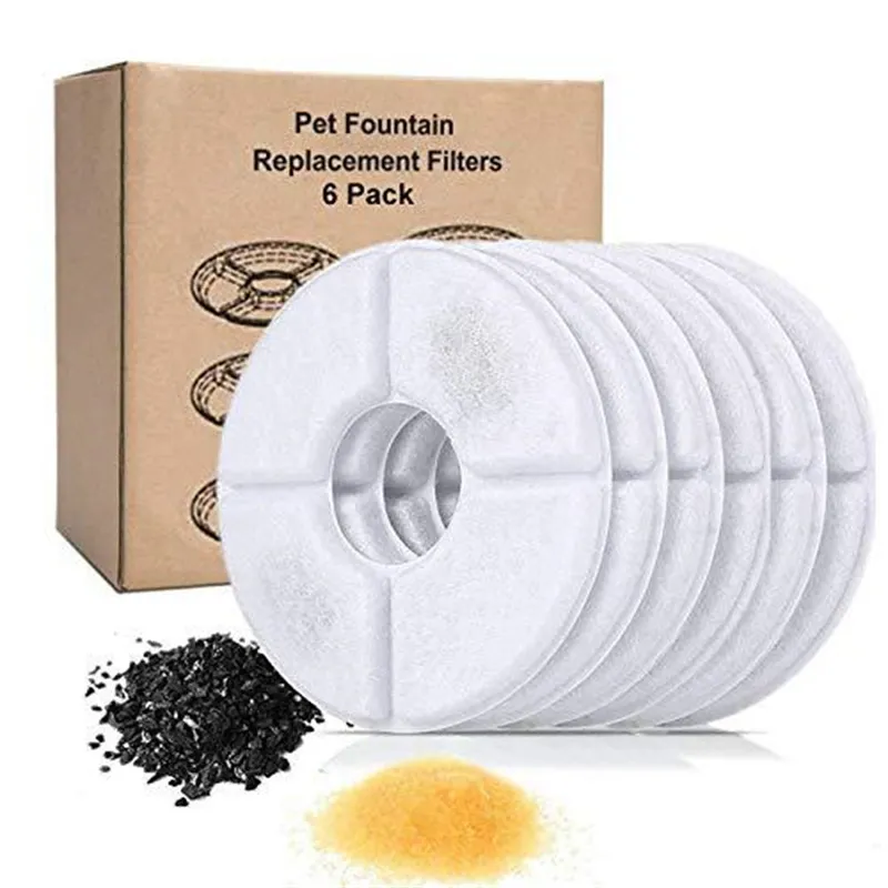 Pet Cats Feeders Water Fountain Filter Replacement 8Packs Activated Carbon Filters For Kitten Automatic Fountain Dispenser