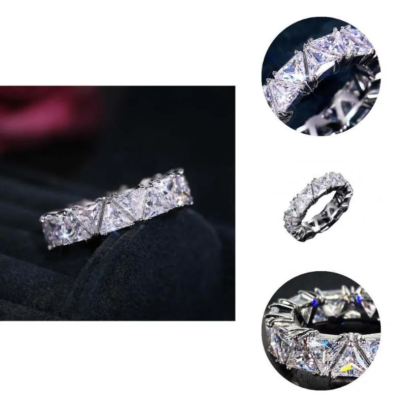 Wedding Rings Jewelry High Quality Antique Sparkling Women Ring Copper Finger Geometry For