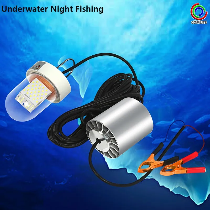 Fabrikspris 12v 60W LED Fiske Float Lures Underwater Fishing Light Boat Night Dock Light