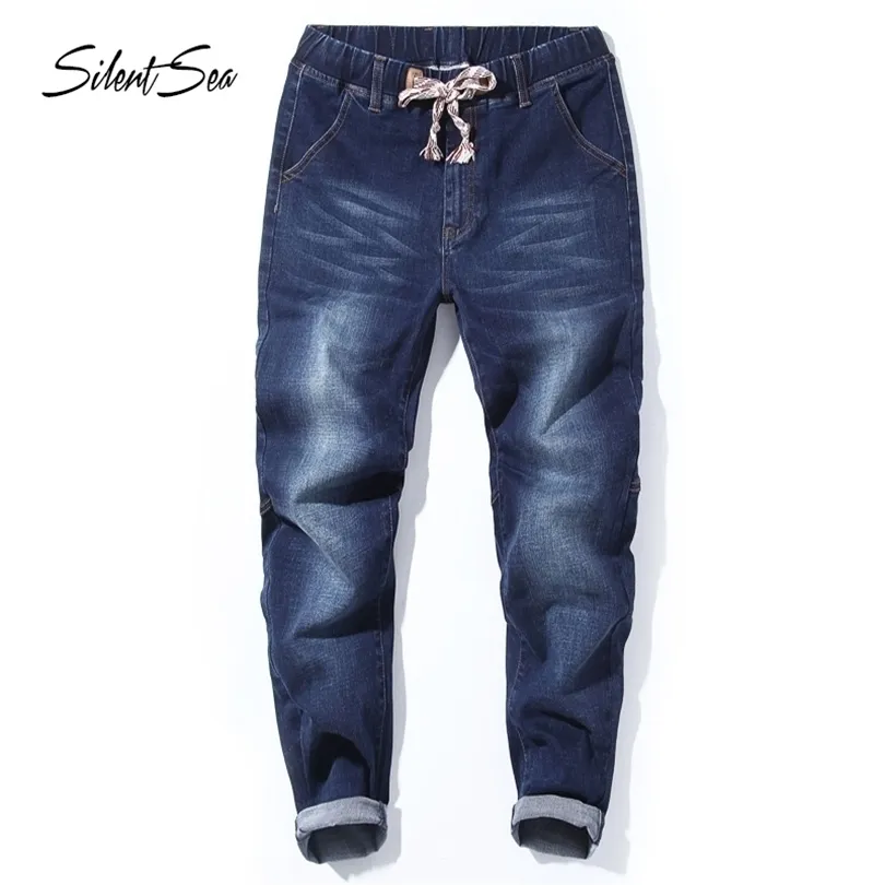 Silentsea Summer Loose Jeans pour hommes Grandes tailles Harlan Jeans 7XL Vêtements pour hommes Homme Baggy Pantalon taille élastique Jeans Homme T200614