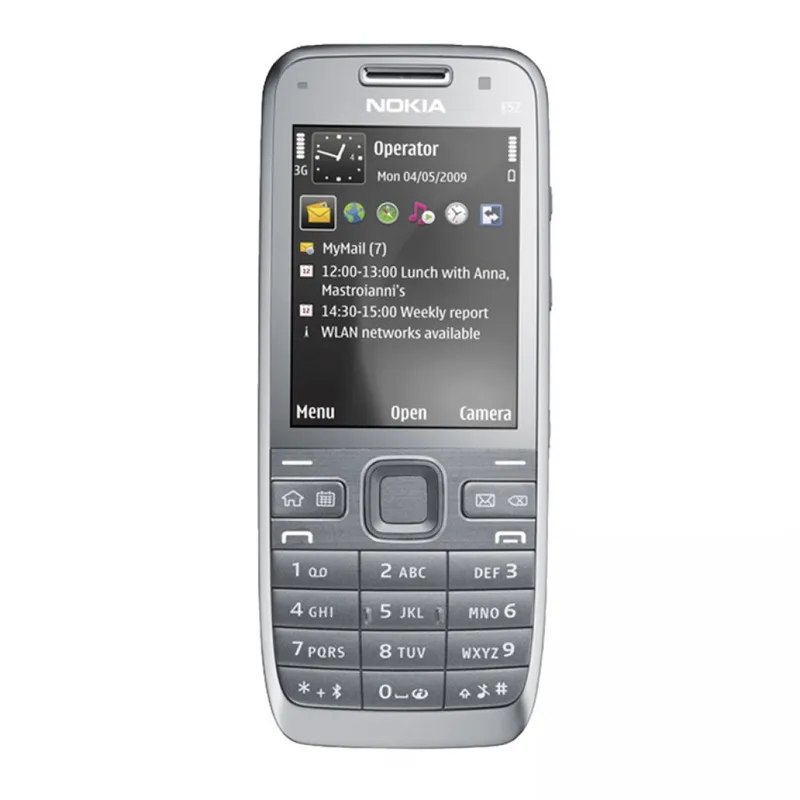 Nouveaux téléphones portables d'origine remis à neuf Nokia E52 GSM WCDMA 2G 3G caméra pour téléphone portable étudiant âgé