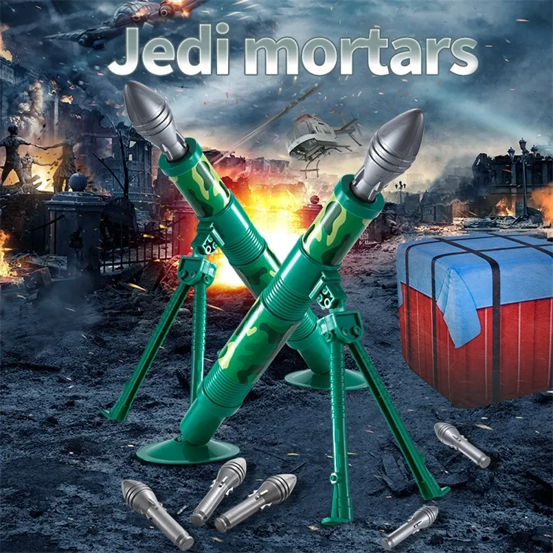 Son et lumière Mortier Can Rocket Tir Simulation Modèle Militaire Jouet Ensemble Jedi Survie Poulet Enfants pour Garçons 220715