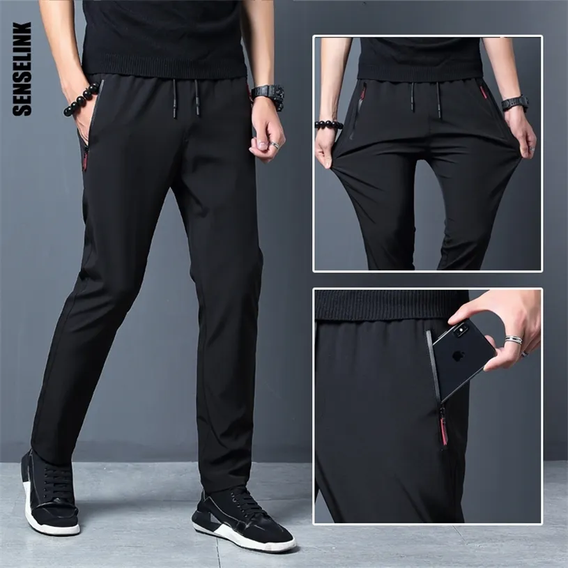 Men Pants Joggers Fitness Casual Fleece Outdoor Sweatpants Breathable Slim Elasticity Trouser Plus Size 220323