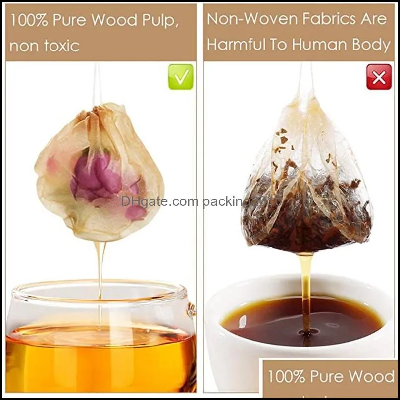 100 Pcs/Lot Tea Filter Bags Coffee Tools Drip Bag Disposable Strong Penetration Natural Unbleached Wood Pulp Paper