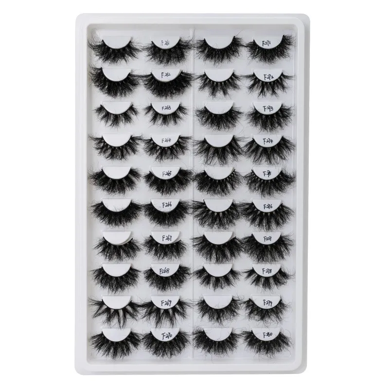 25mm Fluffy Vison Faux Cils Cheveux Épais Désordonnés En Gros