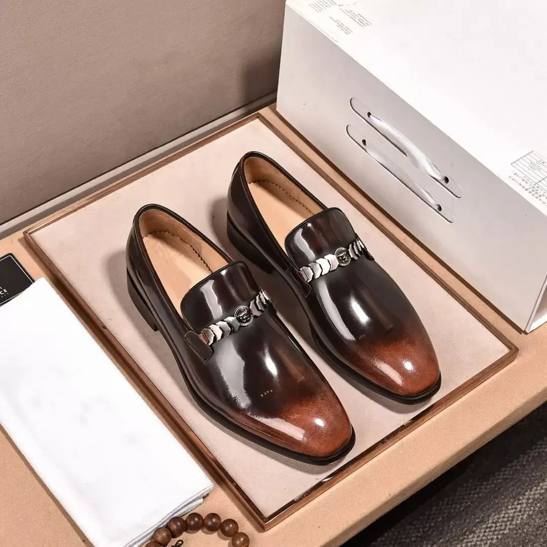 Hochwertige Herren-Klassiker aus echtem Leder, Business-Kleiderschuhe, Bräutigam, Hochzeit, Oxford-Schuhe, handgefertigt, lässige Slipper, Größe 38–44