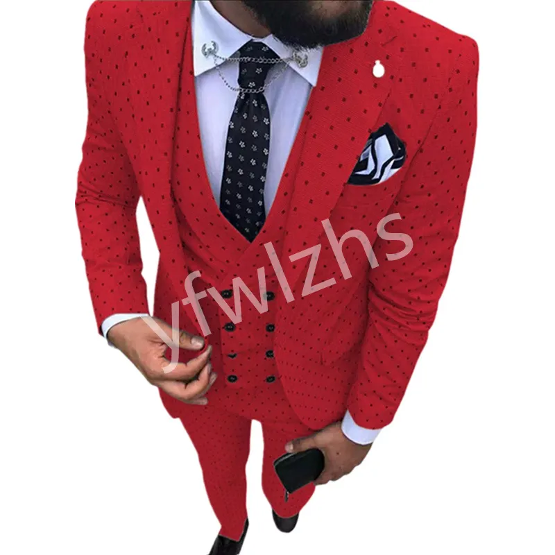 Custom-made One Button Groomsmen Notch Osan Мужские костюмы Groom Tuxedos Свадьба / выпускной / ужин Человек Blazer (Куртка + Брюки + галстук + жилет) W990