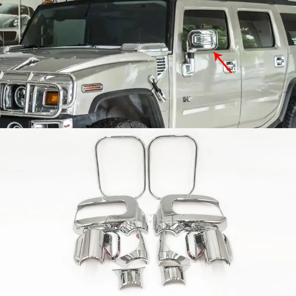 For HUMMER H2 SUV SUT 2006 2007 2008 2009 Side MIRROR COVER chrome covers DOOR TRIMS 10PCS rearview turn siganl house cap