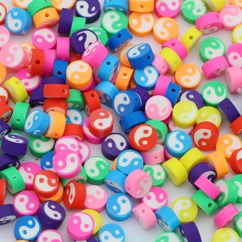 Other Mixed Color Tai Chi Shape Polymer Clay Spacer Loose Beads For Charms Men Jewelry Bracelet Making DIY Handmade 50pcs Accessories Rita22